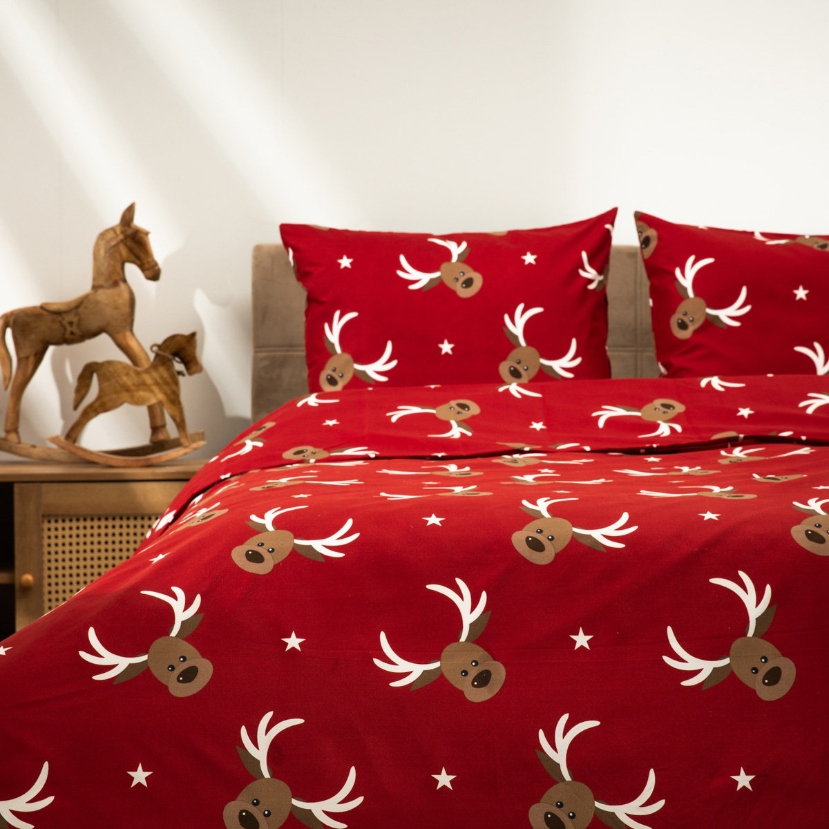 Homla Reindeer Pościel Z Mikrofibry W Renifery 140X200 Cm +1*50X60 Cm