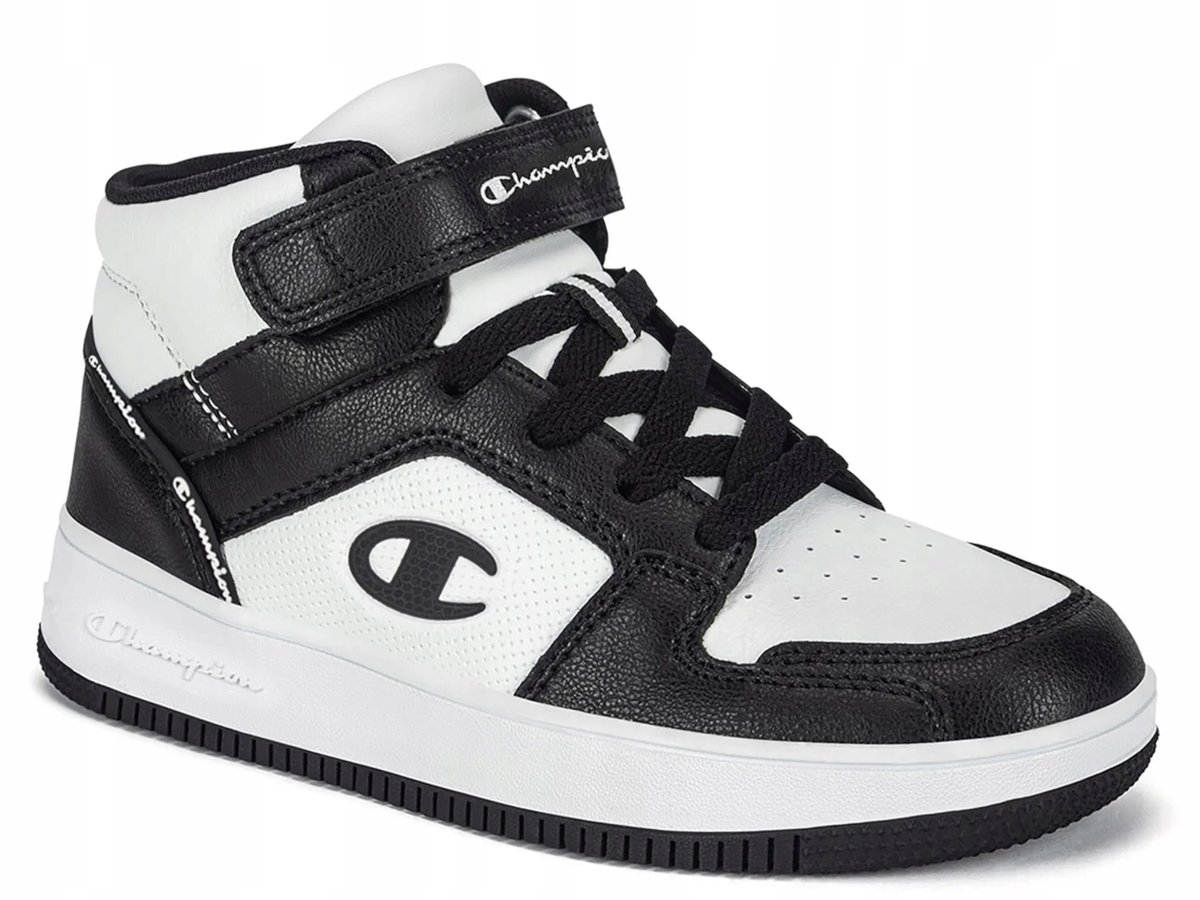 Buty Dziecięce Champion Mid S32412-Ww019 Sportowe Wysokie Biało Czarne 33