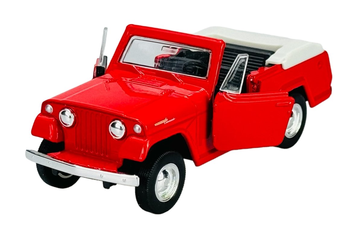 WELLY OLD TIMER 1967 JEEP JEEPSTER COMMANDO ROADSTER CZERWONY 1:34 43826