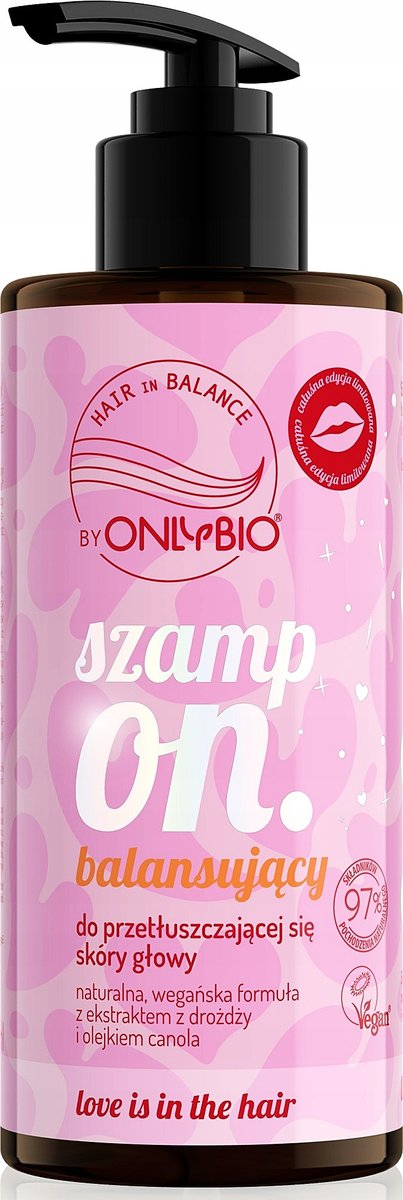 HAIR IN BALANCE BY ONLYBIO LOVE HAIR Rypacz Szampon Oczyszczający o Malinowym Zapachu 300ml