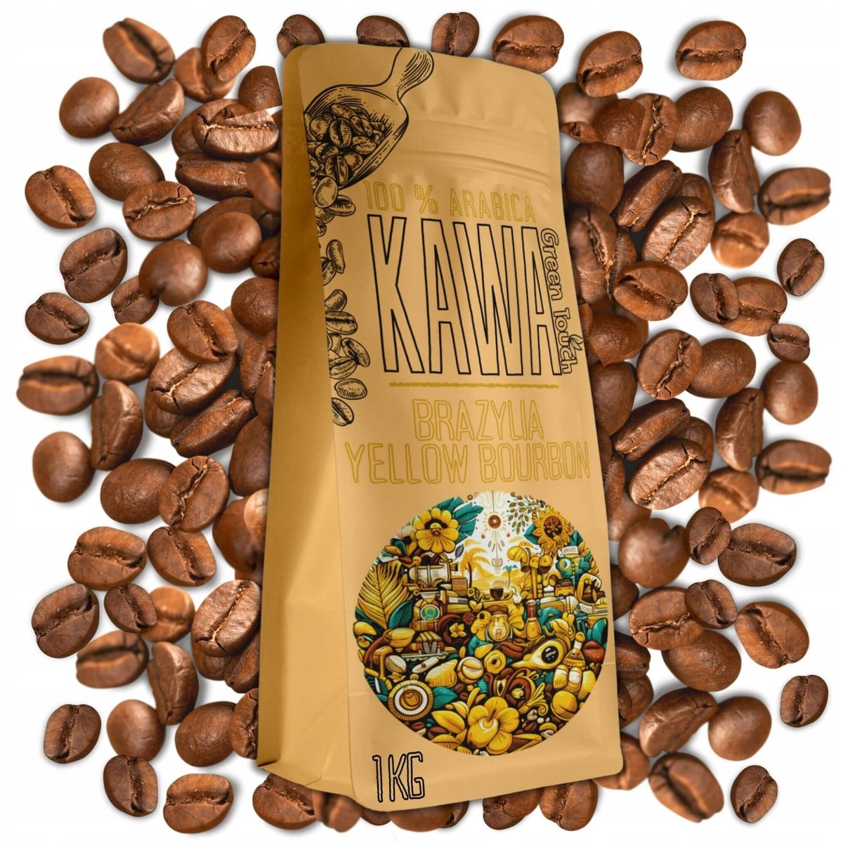 Kawa Ziarnista Brazylia Yellow Bourbon 100% Arabica 1 Kg Green Touch