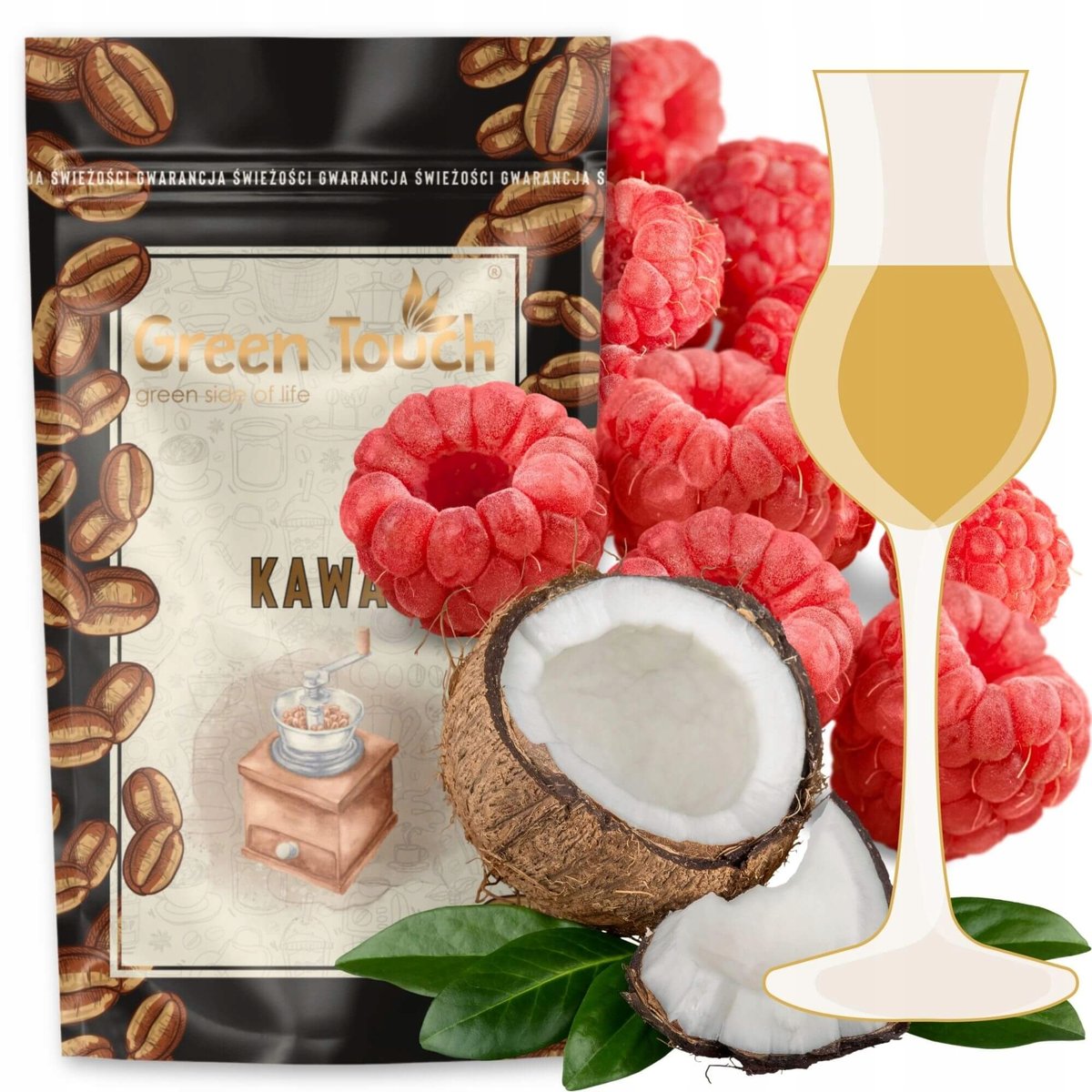 Kawa Ziarnista Smakowa Amore Mio Kokos Malina Adwokat 200 G Green Touch