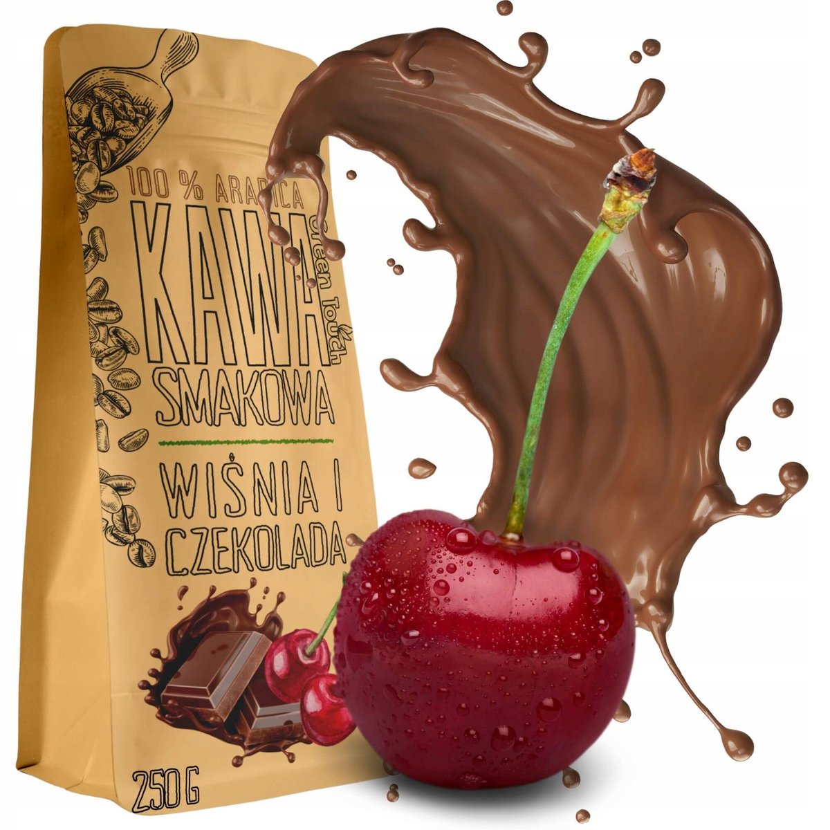 Kawa Ziarnista Smakowa Wiśnie W Czekoladzie Arabica 250 G Green Touch