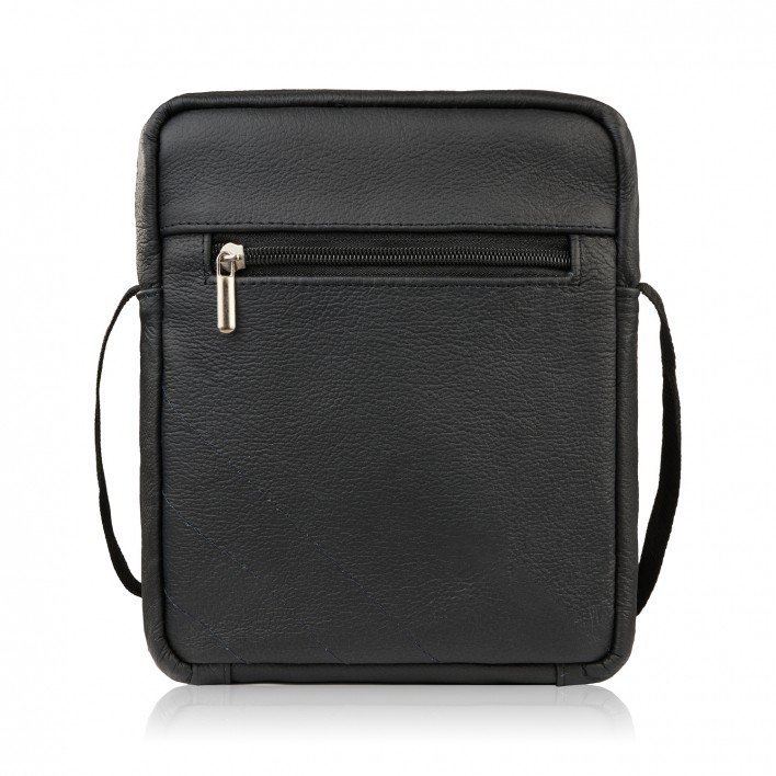 SASZETKA MĘSKA SKÓRZANA NA RAMIĘ KLASYCZNA CZARNA MIEJSKA ABRUZZO ABR-48