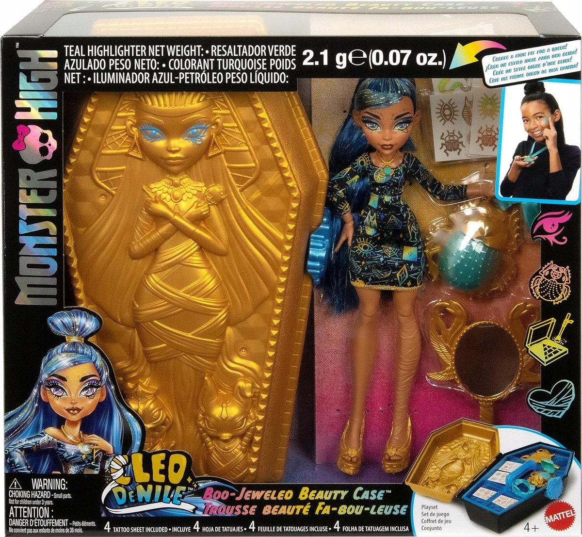 LALKA MONSTER HIGH CLEO DE NILE kosmetyczka z klejnotami Ekskluzywny zestaw