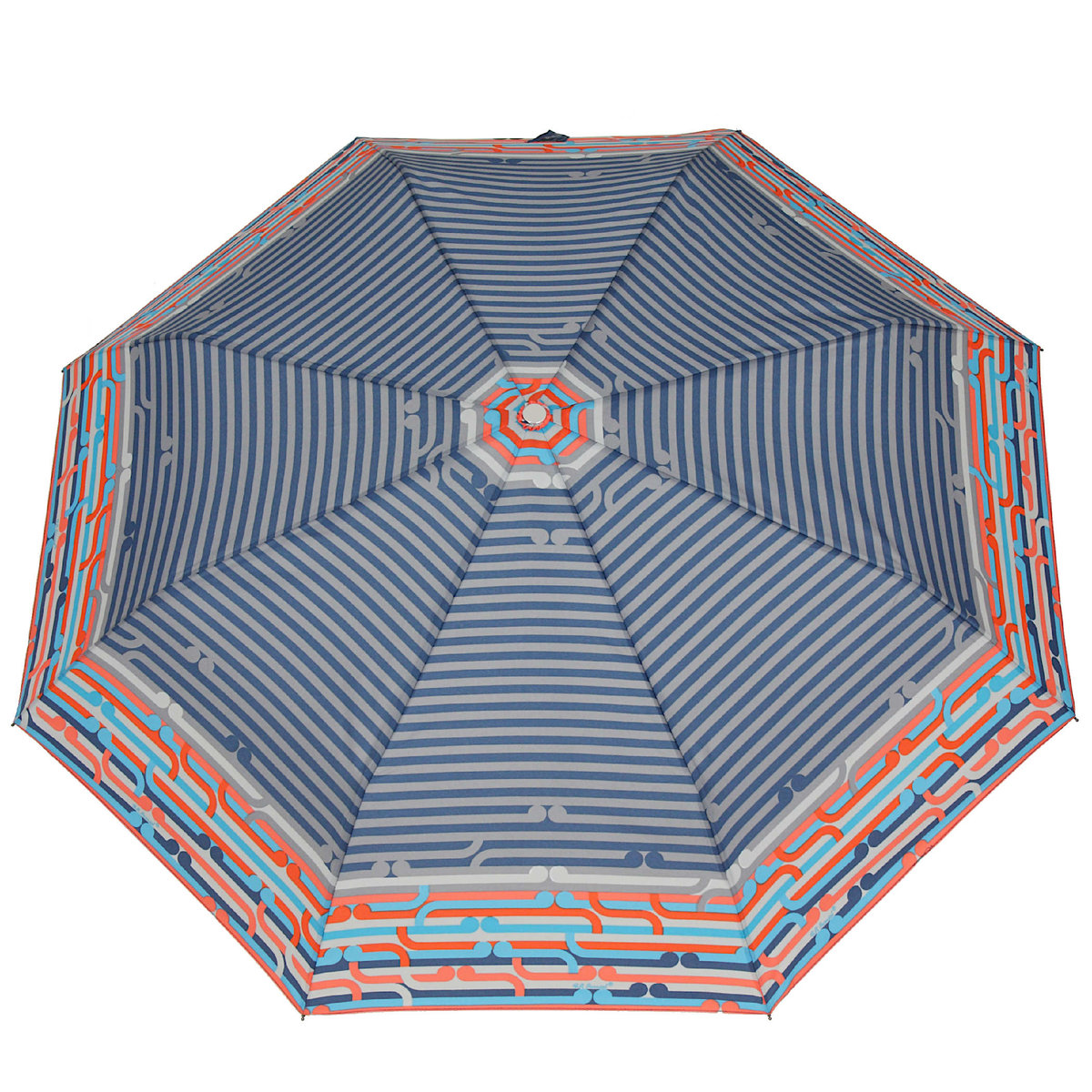 Parasol damski pełny automat Labirynt na szarym Wiatroodporny