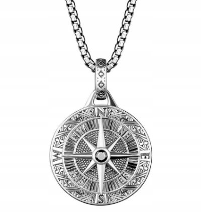 PIĘKNY NASZYJNIK, WISIOREK, PRZYWIESZKA - WISIOREK RÓŻA WIATRÓW, KOMPAS