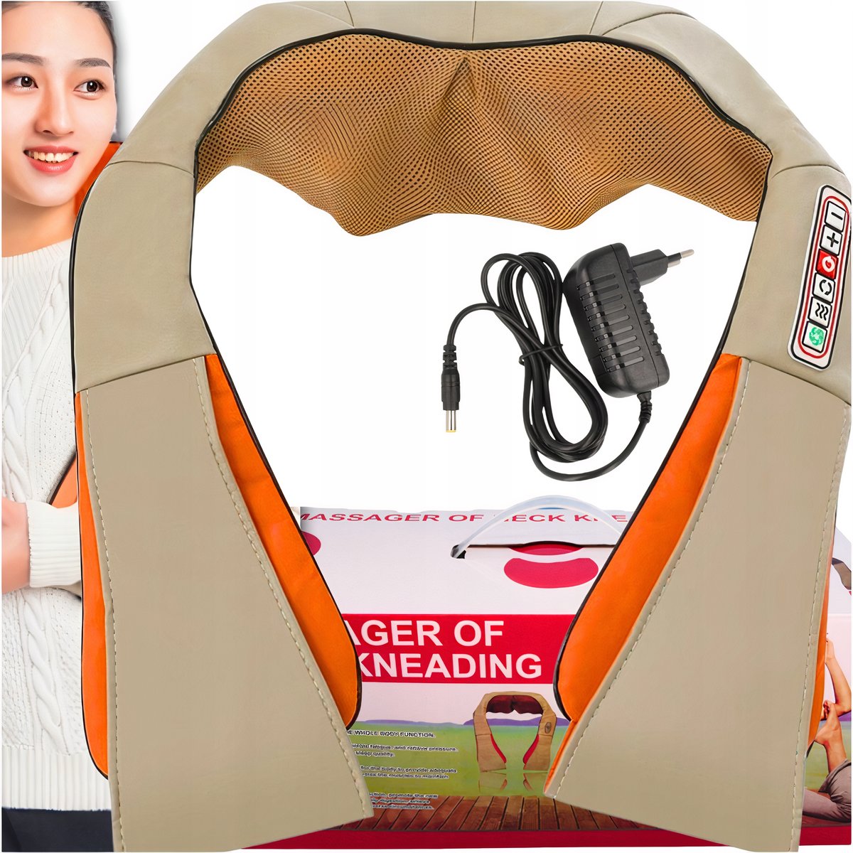 Masażer Do Szyi Karku Pleców Ciała Podgrzewany Pas Masujący Shiatsu Plecy
