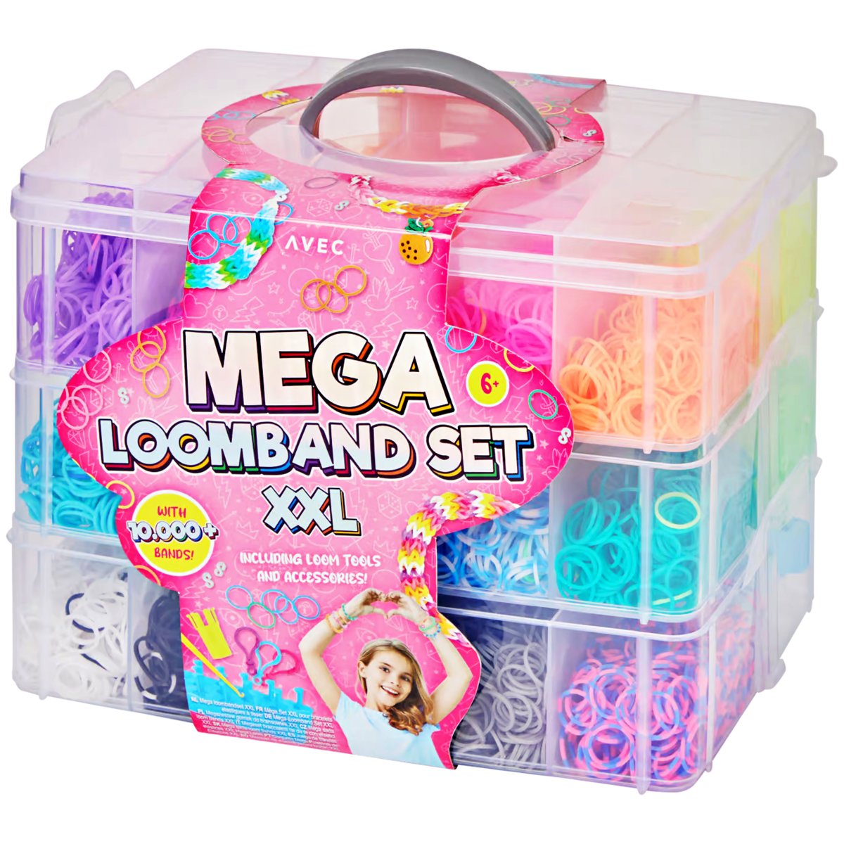 ZESTAW GUMEK gumki kolorowe XXL robienia ozdób BRANSOLETEK loomband pudełko