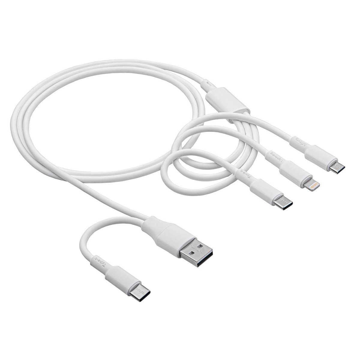 Фото - Кабель Akyga Kabel USB A + USB type C / USB type C + USB Micro B + Lightning 1.2m AK-USB-52 