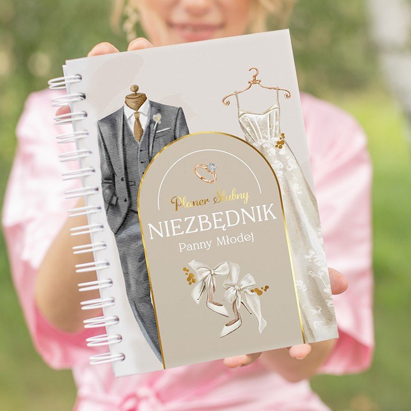 PLANER ślubny niezbędnik Panny Młodej złocona okładka 224str.