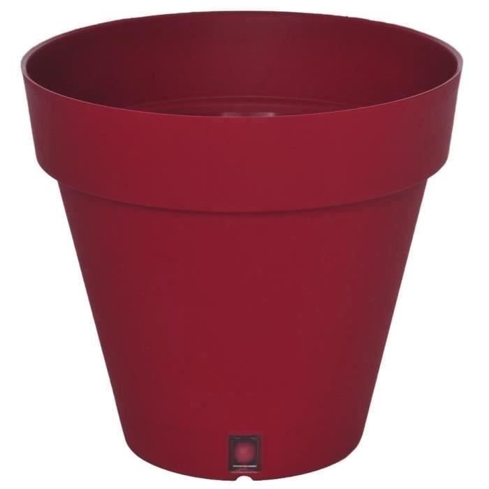 Okrągła skrzynka na kwiaty RIVIERA LOFT - Plastik - Średnica 40 cm - Czerwona