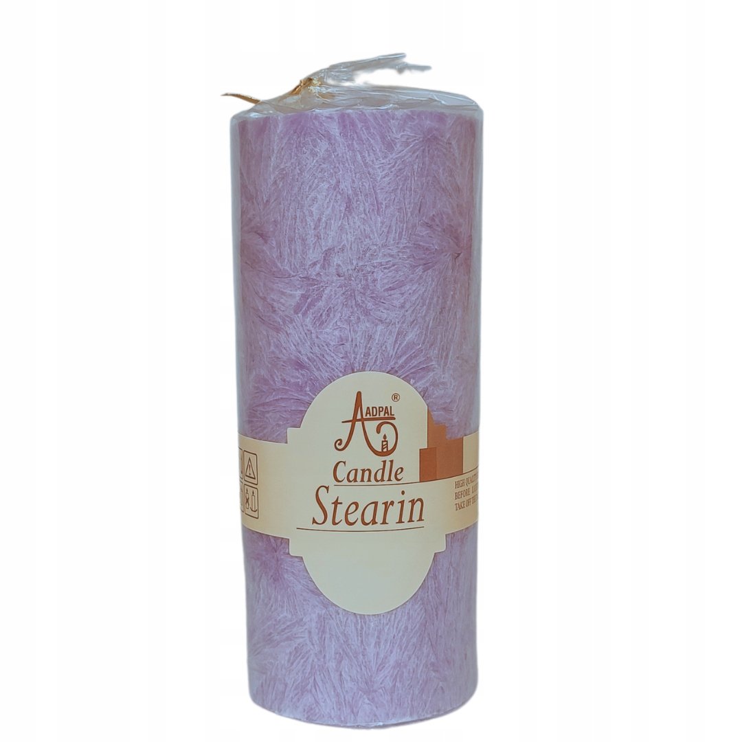 Naturalna eko świeca stearynowa walec 160/70, zapachowa Lawenda, fiolet