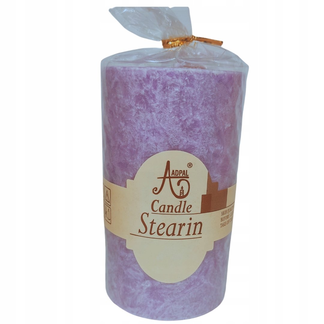 Naturalna eko świeca stearynowa walec 120/70, zapachowa Lawenda, fiolet