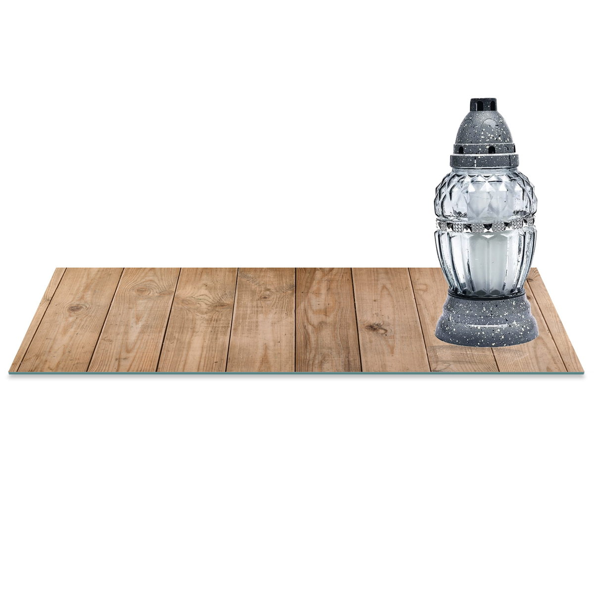 SZKLANA PODSTAWKA POD ZNICZE z dedykacją 60x30cm Panele 103d