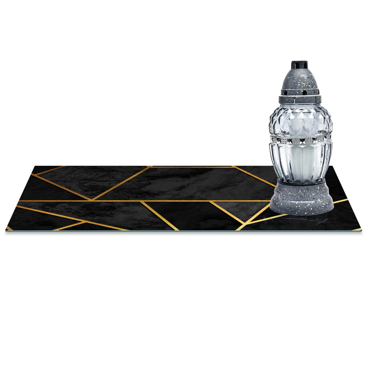 SZKLANA PODSTAWKA POD ZNICZE z dedykacją 60x30cm Elegancja 361d