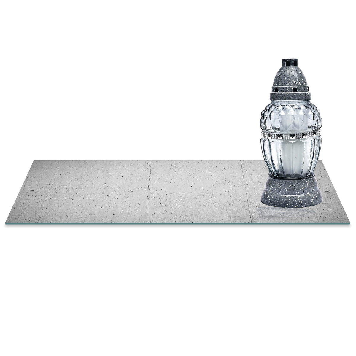 SZKLANA PODSTAWKA POD ZNICZE z dedykacją 60x30cm Beton 192d