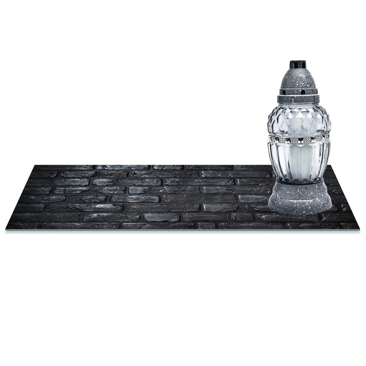 SZKLANA PODSTAWKA POD ZNICZE z dedykacją 60x30cm Cegła 194d