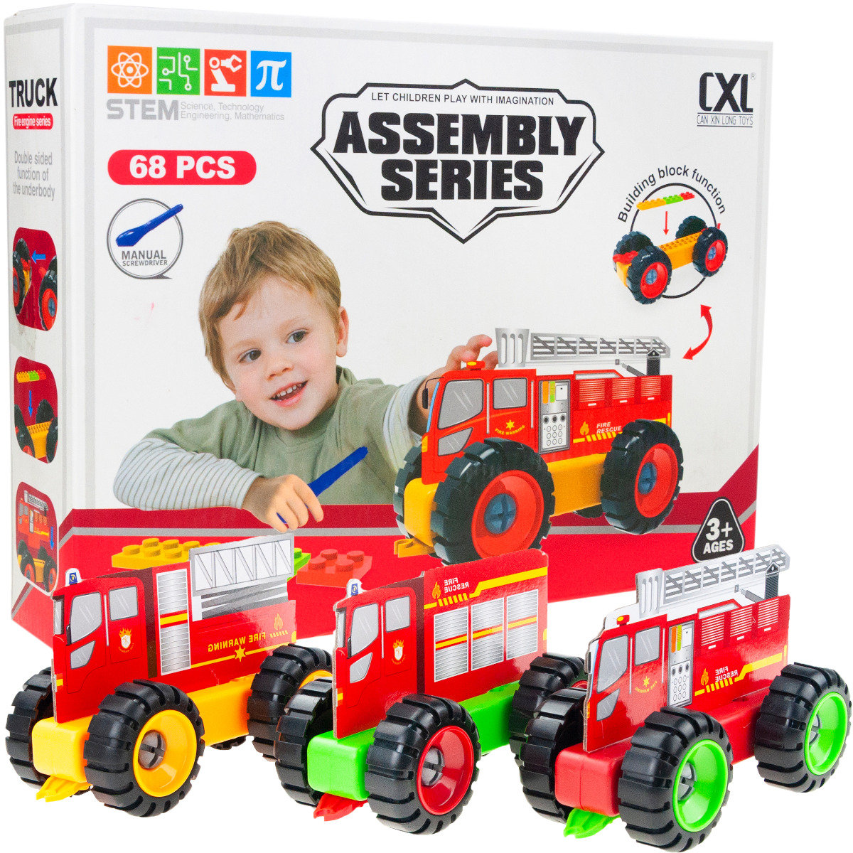 ZESTAW POJAZDÓW STRAŻACKICH KONSTRUKCYJNYCH 3 POJAZDY 68 EL.