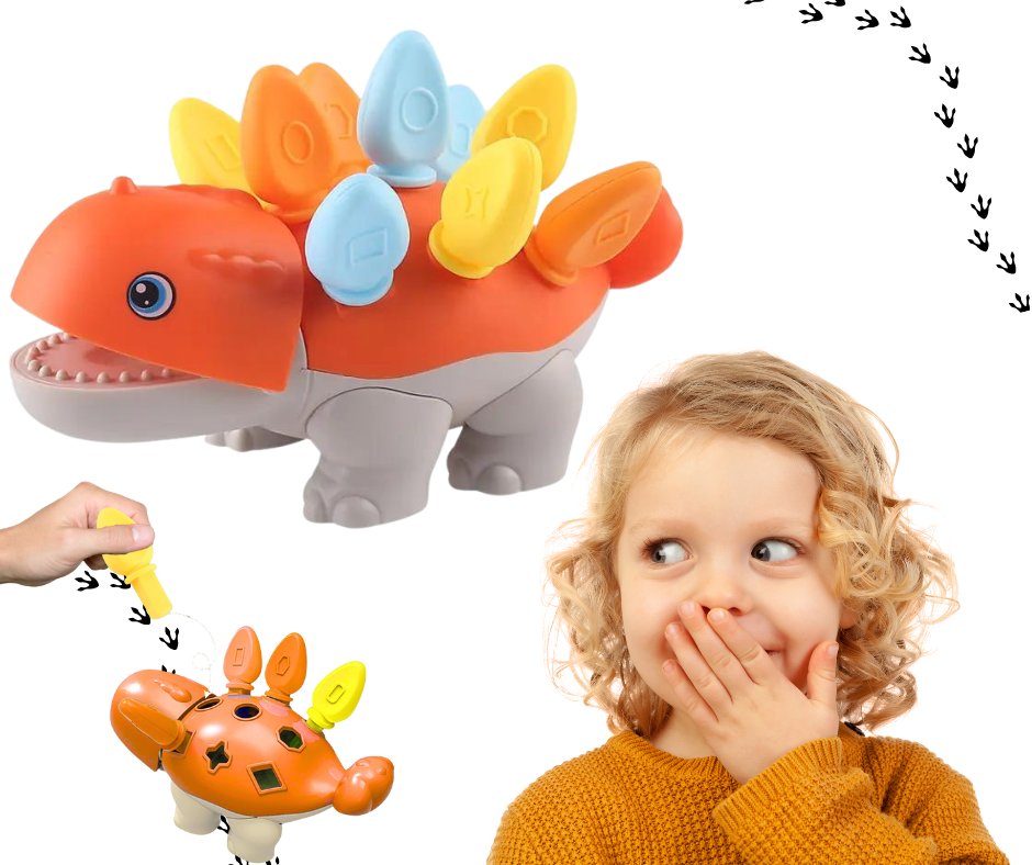 DINOZAUR SORTER MONTESSORI  POMARAŃCZOWY