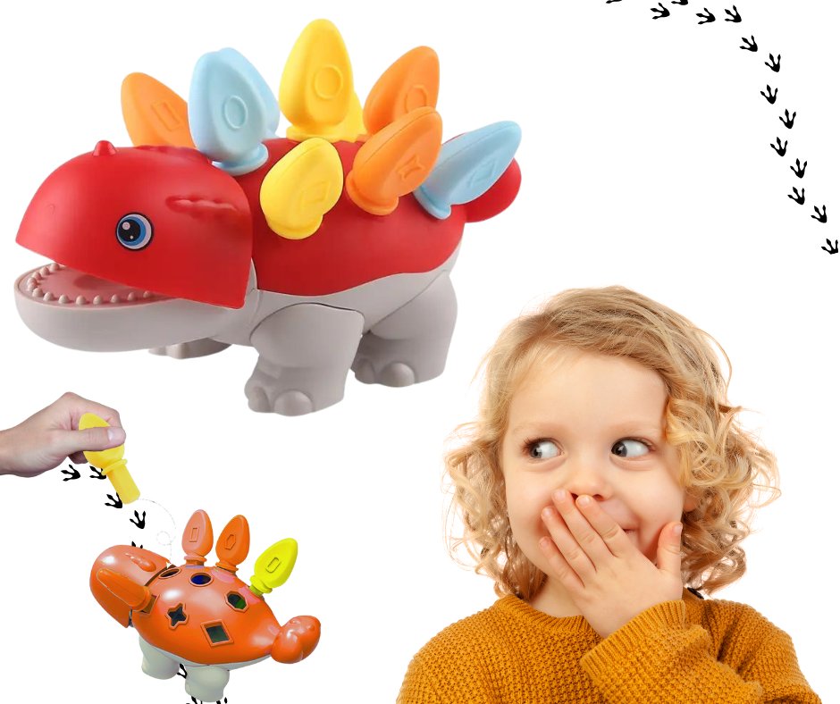 DINOZAUR SORTER MONTESSORI  CZERWONY