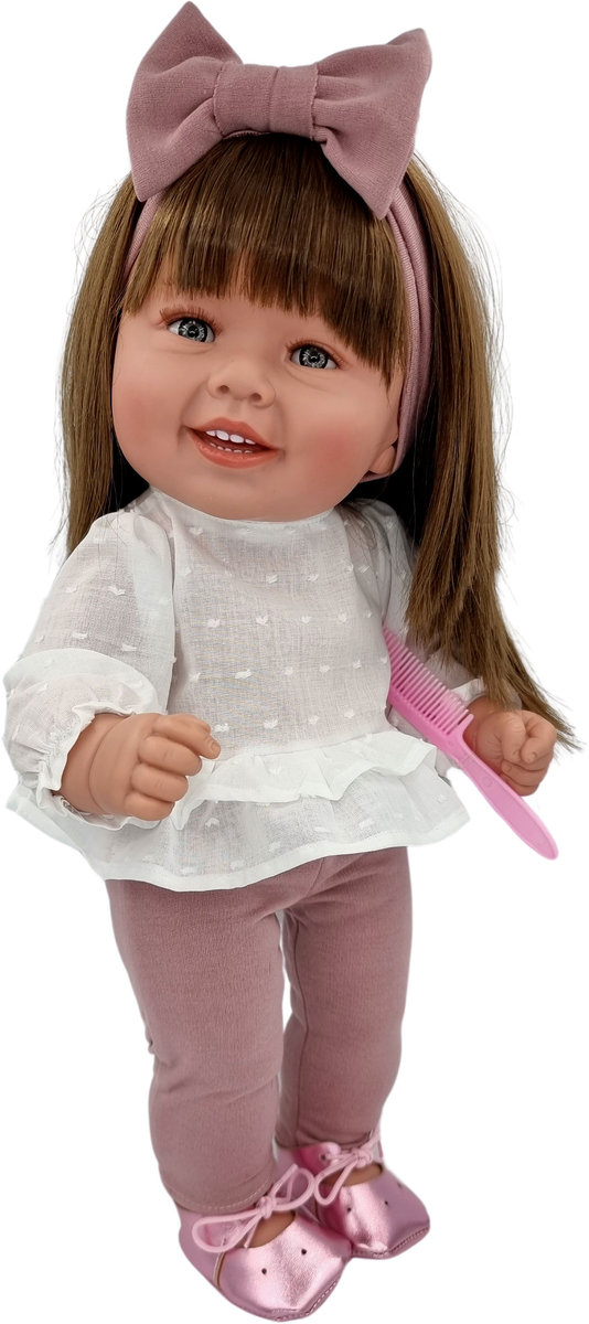 MANOLO HISZPAŃSKA LALKA DIANA 47CM 4960 BRĄZ Z TOREBKĄ