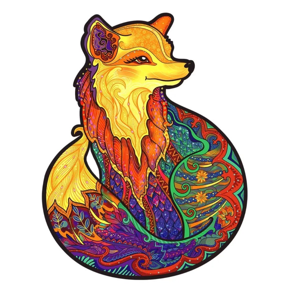 Powabna lisica drewniane puzzle 100 el. Unidragon