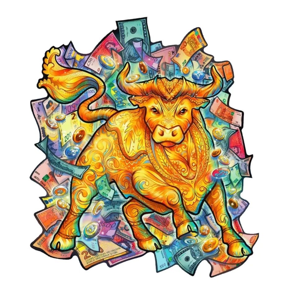 Zamożny byk drewniane puzzle 100 el. Unidragon