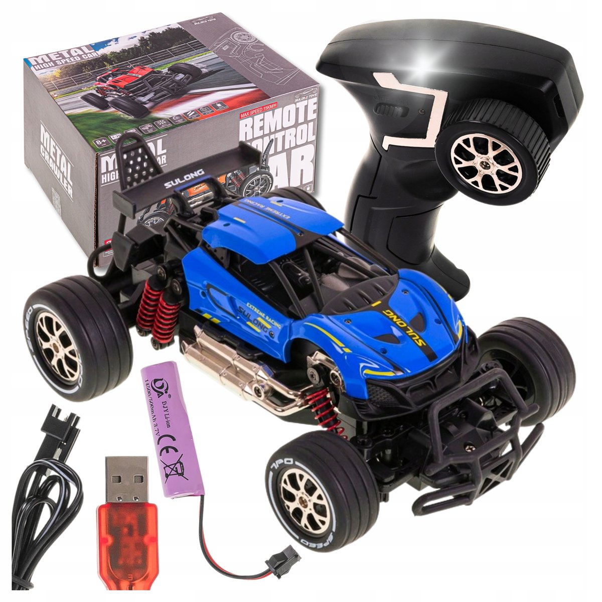Samochód wyścigowy zdalnie sterowany szybkie niebieskie Auto RC na Pilot