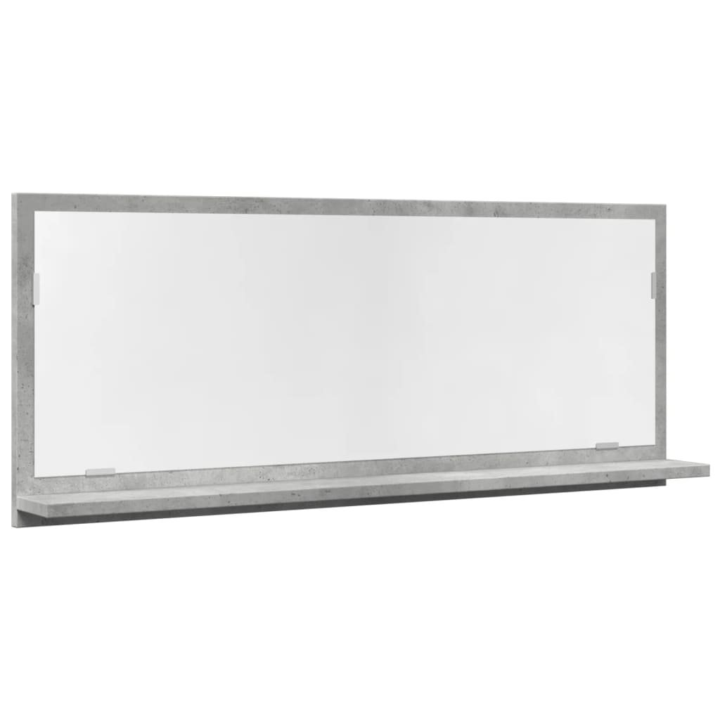 vidaXL Szafka łazienkowa z lustrem, szarość betonu, 90x11x37 cm