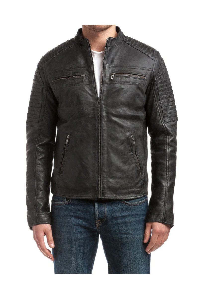 Kurtka męska Chyston Neil skórzana vintage black pilotka-L