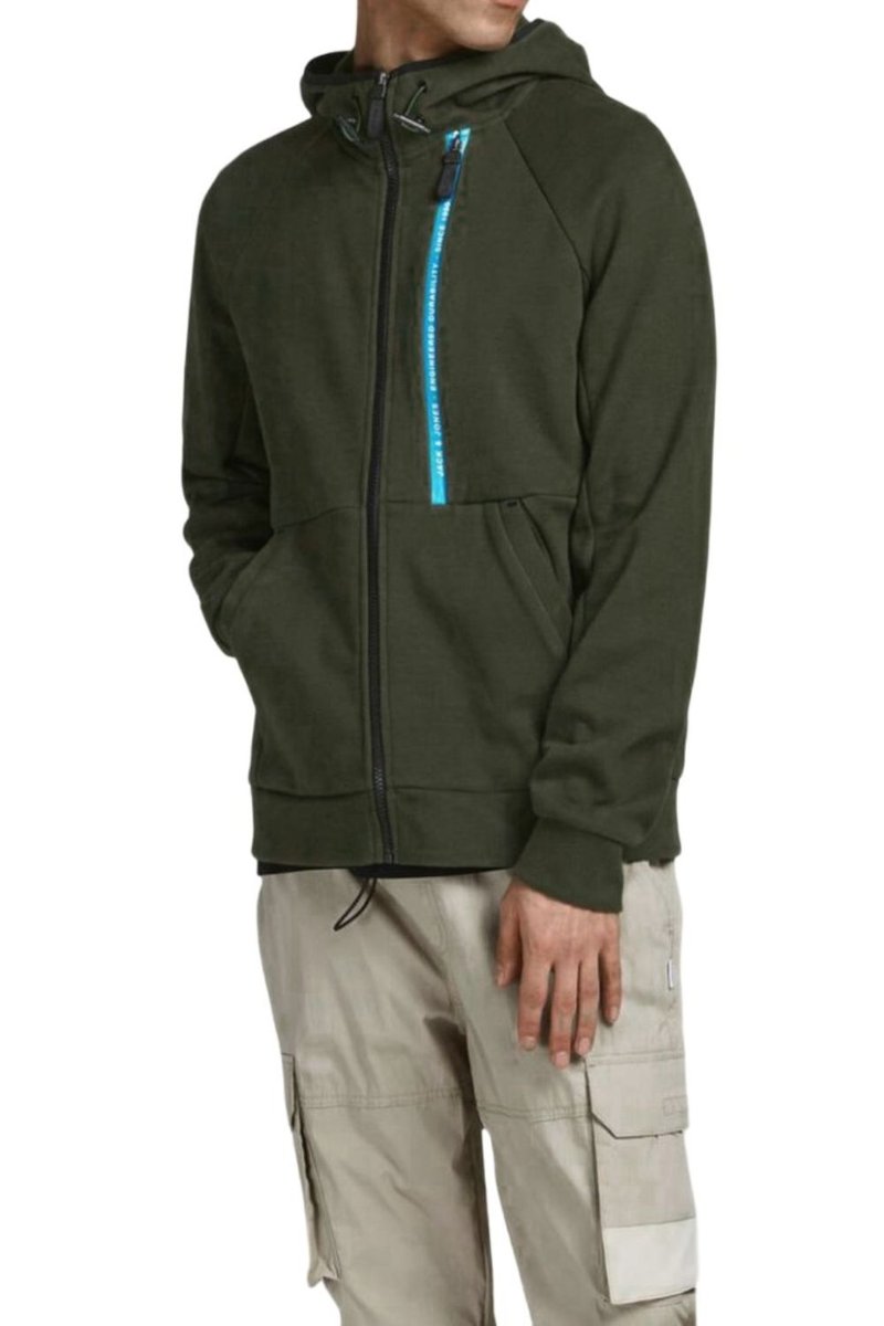 Bluza męska Jack&Jones Burnind Sweat Zip Hood rozsuwana z kapturem-XS