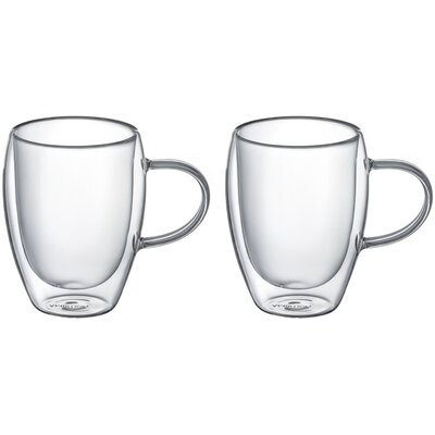 Ambition DOBLE ECO KOMPLET 2 SZKLANEK TERMICZNYCH Z UCHEM 350 ML 96881