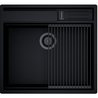 Zlewozmywak GLOBALO SILVANO 60.1 BLACK/BL MAT