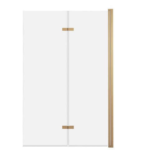 ADNaturalnie Parawan nawannowy dwuczęściowy składany JEZIORAK 100x150 cm szkło transparentne wykończenie ZŁOTE SZCZOTKOWANE z powłoką NANO SPW-002-100ZSZ