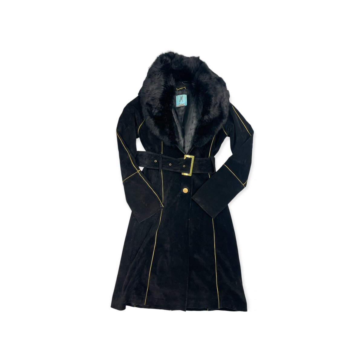 Czarny elegancki płaszcz damski MARCIANO S