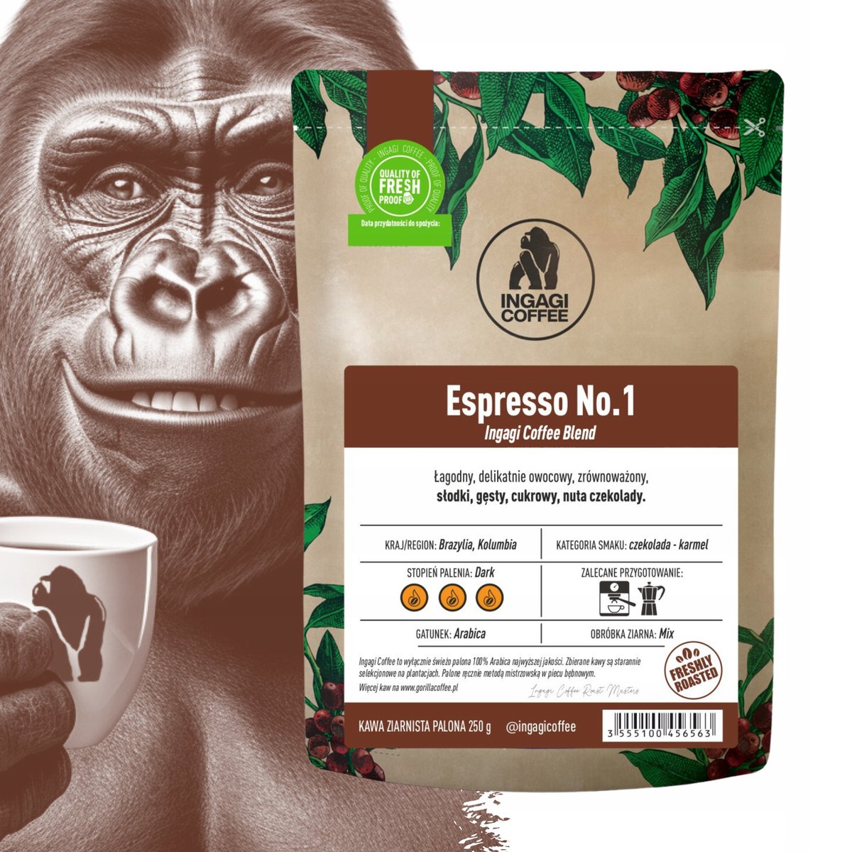 Kawa ziarnista 250 g Espresso No1 arabika