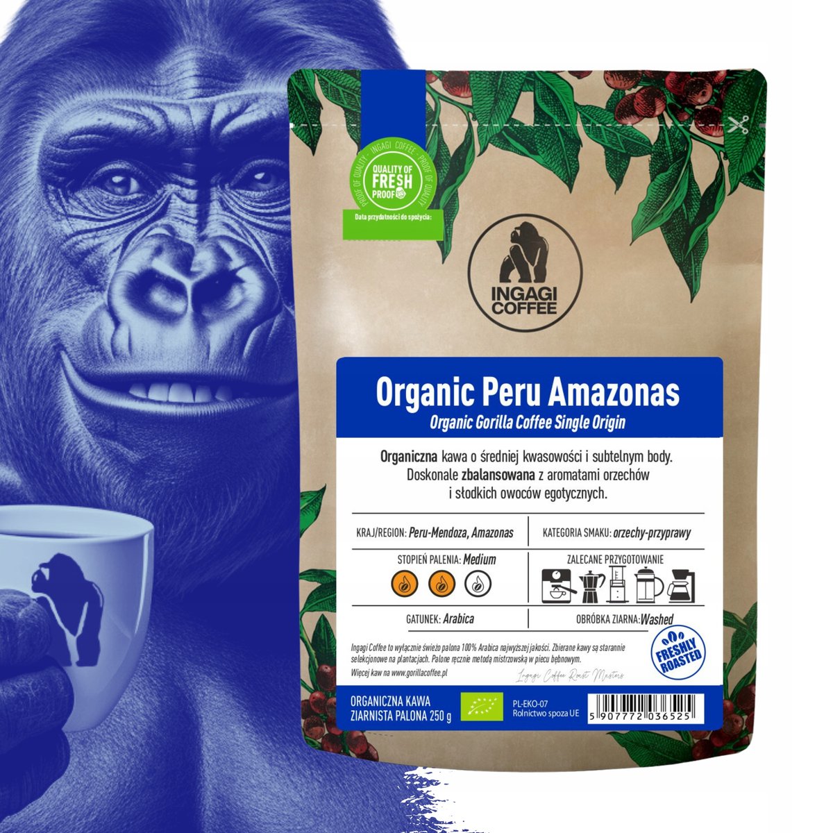Kawa ziarnista 1kg Ingagi Peru Amazonas
