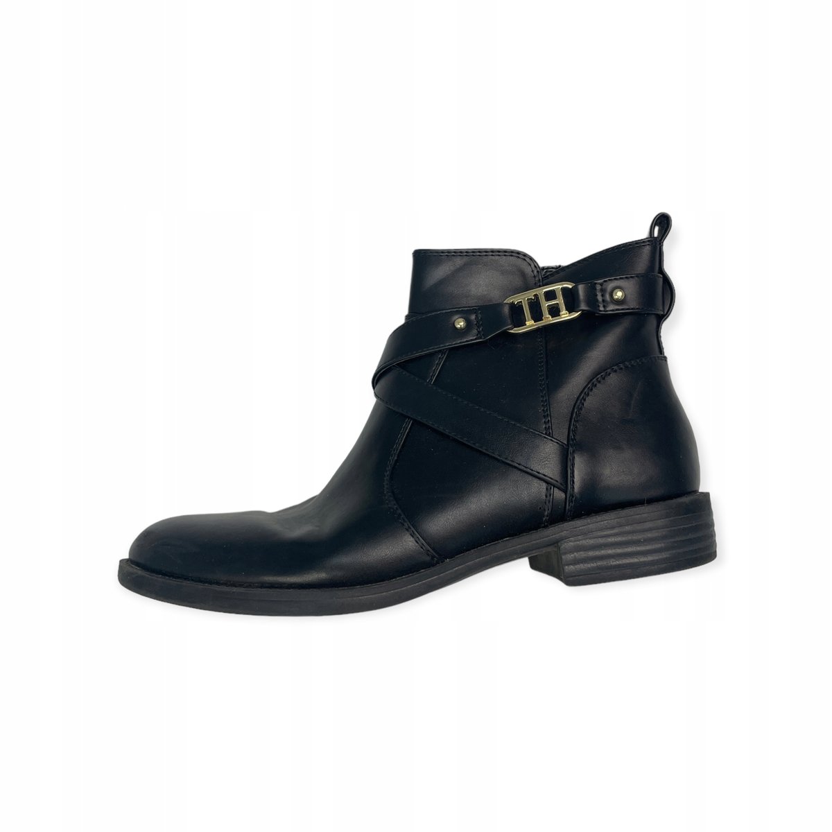 Czarne botki damskie zamek TOMMY HILFIGER 39