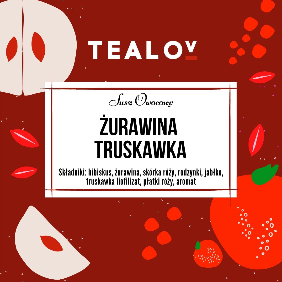 Herbata TEALOV Susz owocowy ŻURAWINA TRUSKAWKA 50G