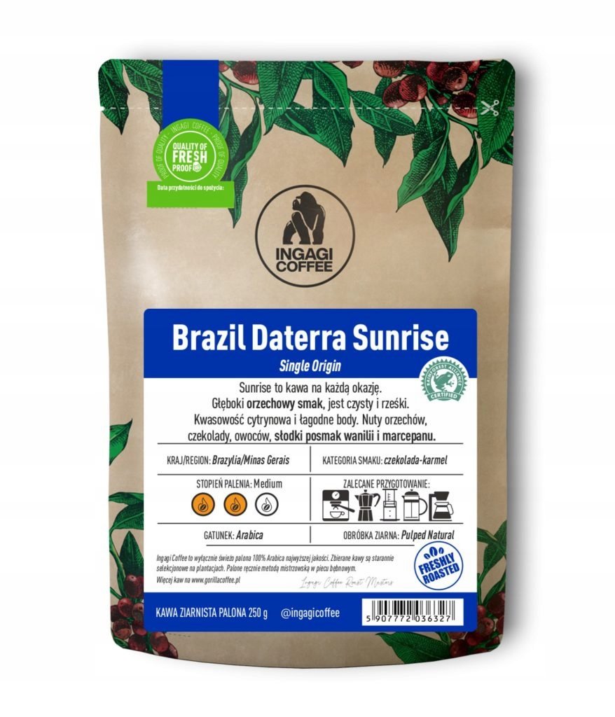 Kawa Brazylia Daterra Sunrise ziarnista 250 g świeżo palona arabika