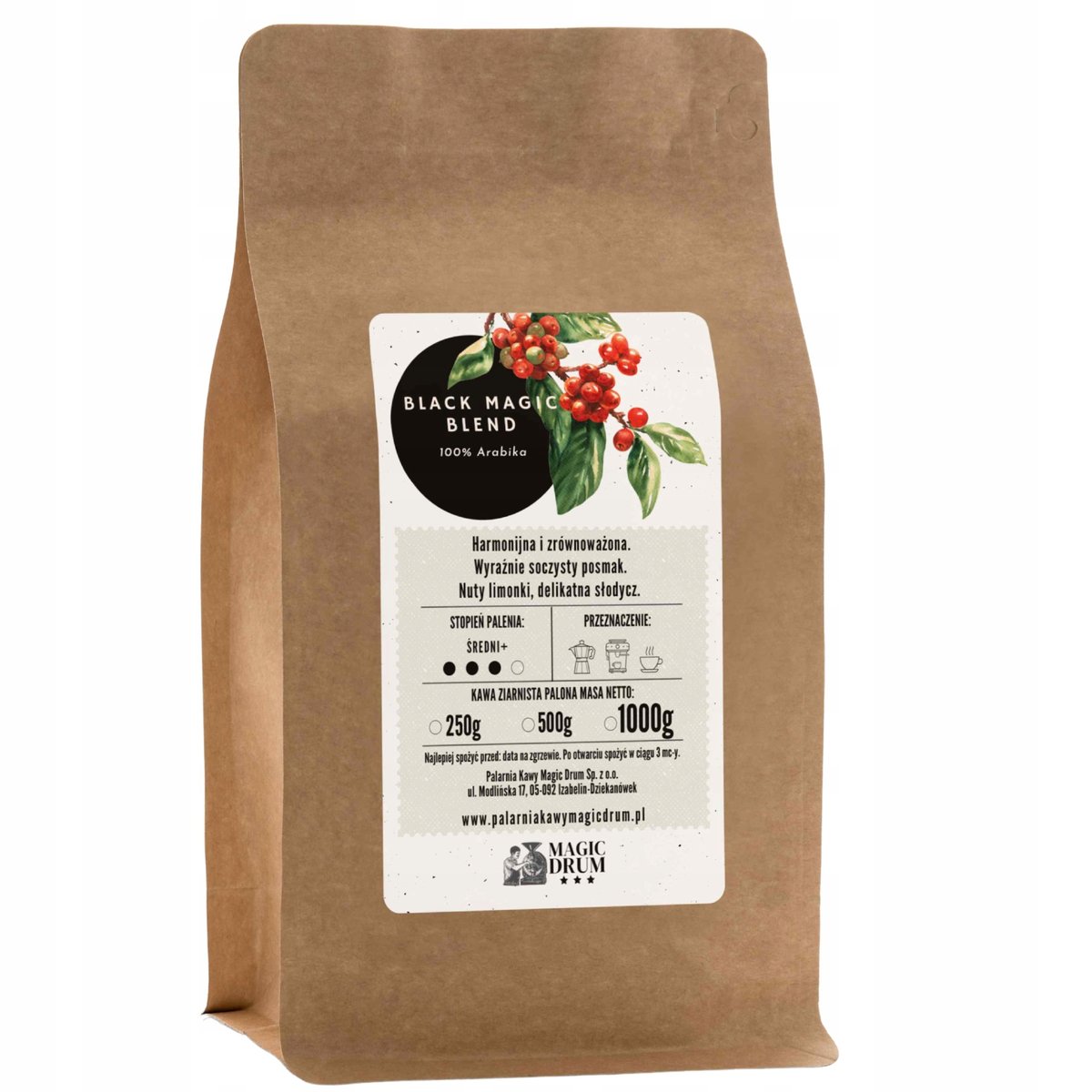 Kawa Magic Drum BLACK MAGIC BLEND 1kg ziarnista