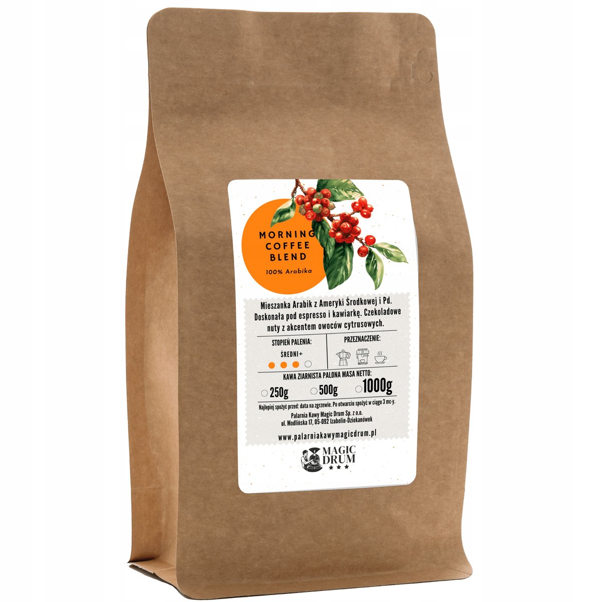 Kawa ziarnista 250 g Morning Coffee Blend arabika świeżo palona
