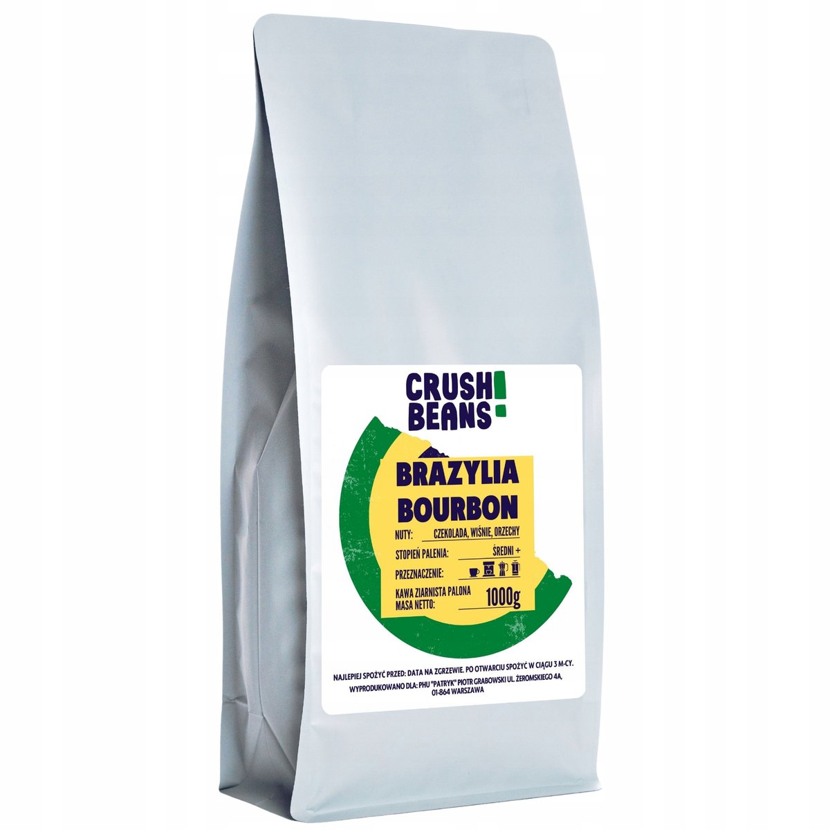 Kawa mielona 1kg BRAZYLIA BOURBON Crush Beans