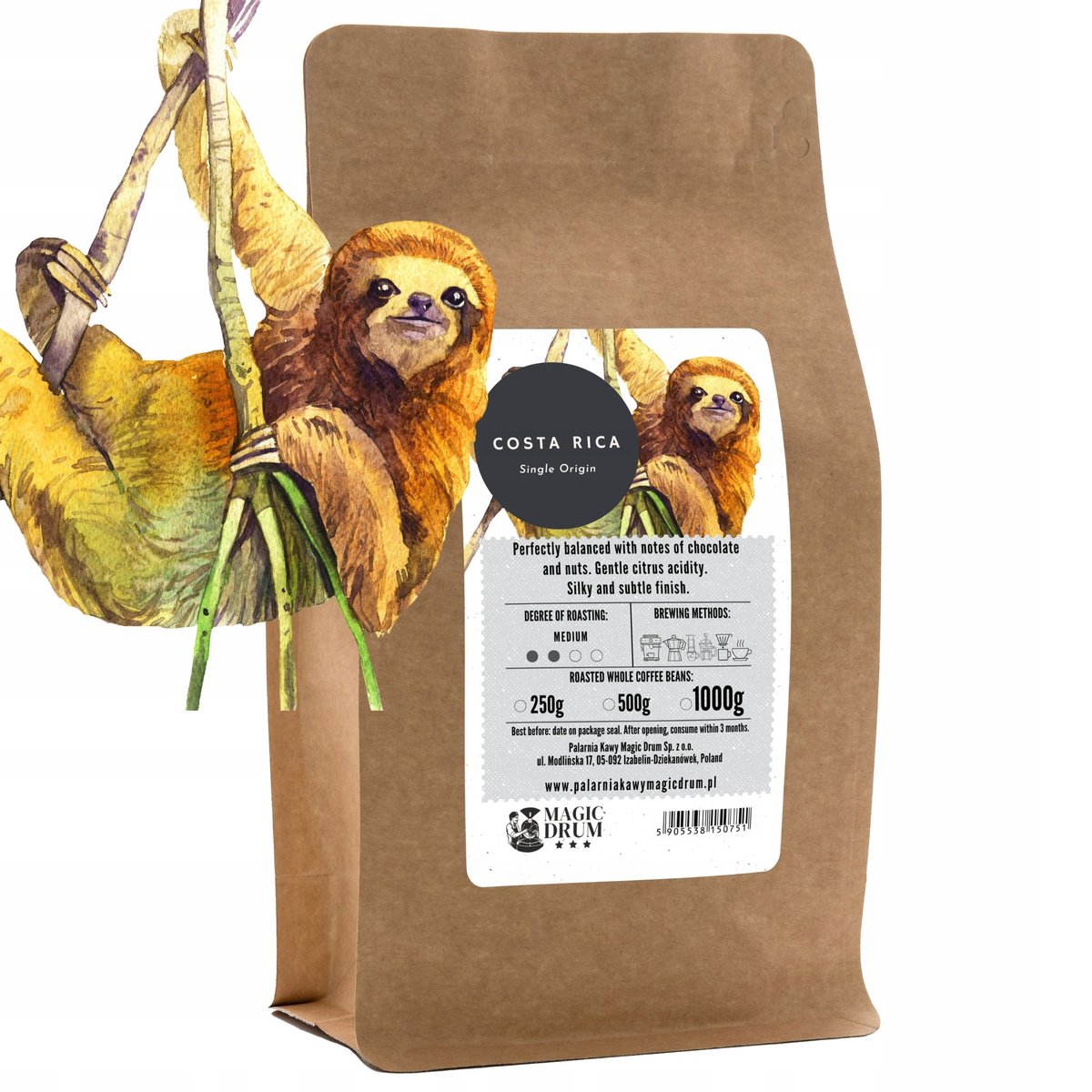 Kawa ziarnista KOSTARYKA 1kg świeżo palona arabica