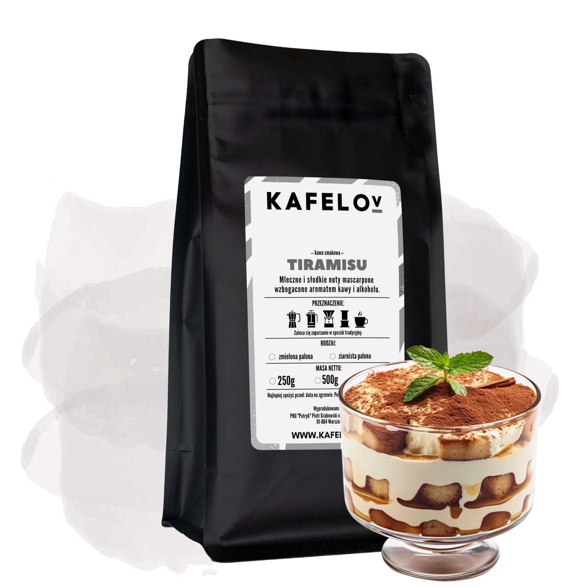 Kawa Kafelov smakowa TIRAMISU 250g mielona
