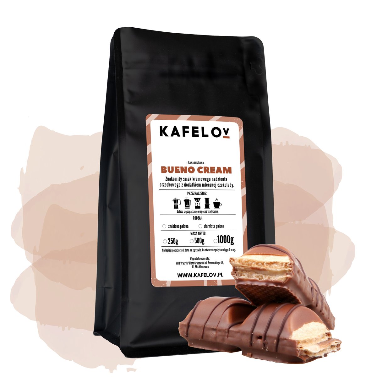 Kawa ziarnista smakowa 1 kg Bueno Cream świeżo palona