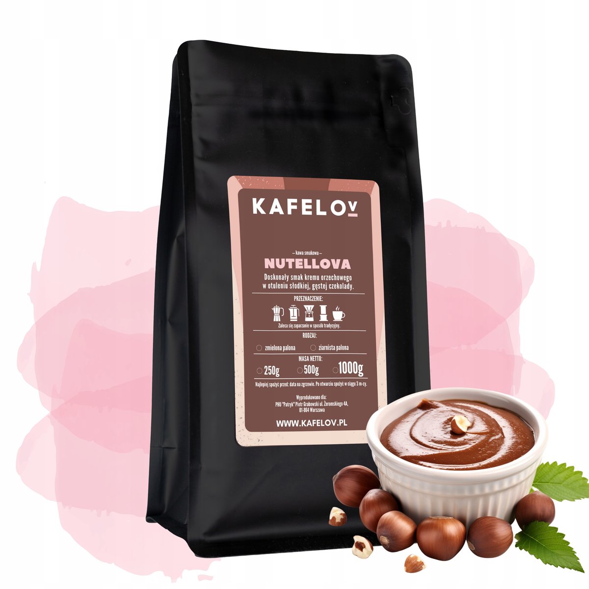 Kawa smakowa mielona NUTELLOVA arabika świeżo palona 250g