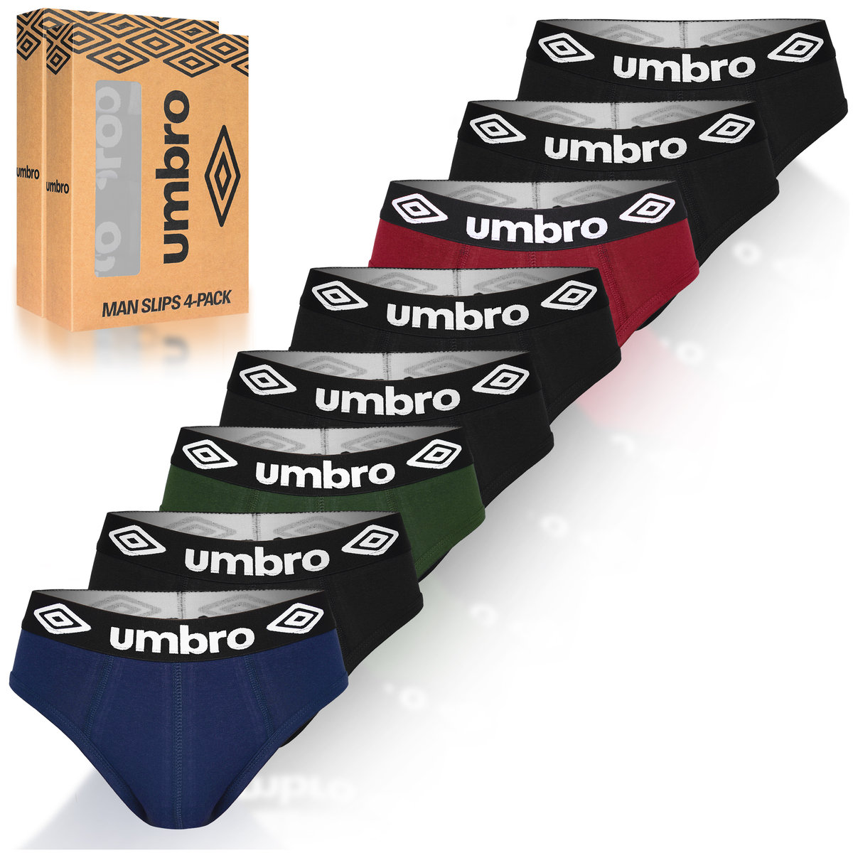 Umbro Slipy Majtki Męskie Bawełniane Zestaw 8 sztuk BM208 Rozmiar L