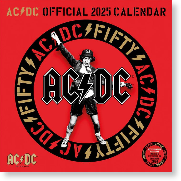 AC/DC 2025 kalendarz ścienny na 2025 rok